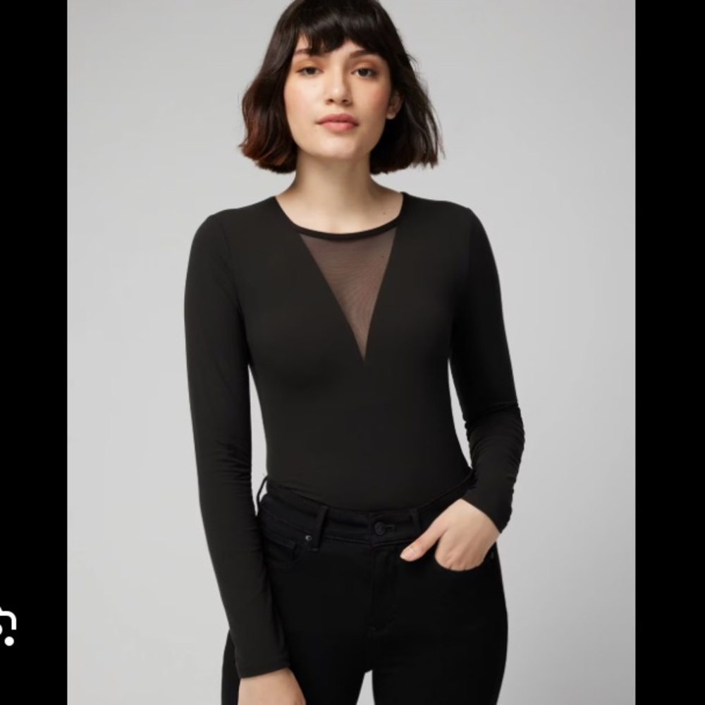 NWT WHBM Forme long sleeve mesh inset top **sold out on web**